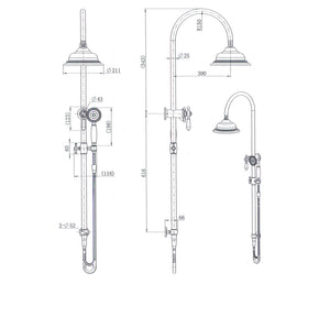 MODERN NATIONAL BORDEAUX SHOWER COLUMN SET CHROME