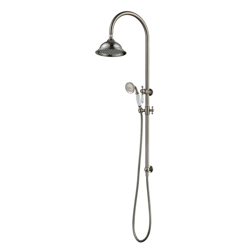 MODERN NATIONAL BORDEAUX SHOWER COLUMN SET BRUSHED NICKEL