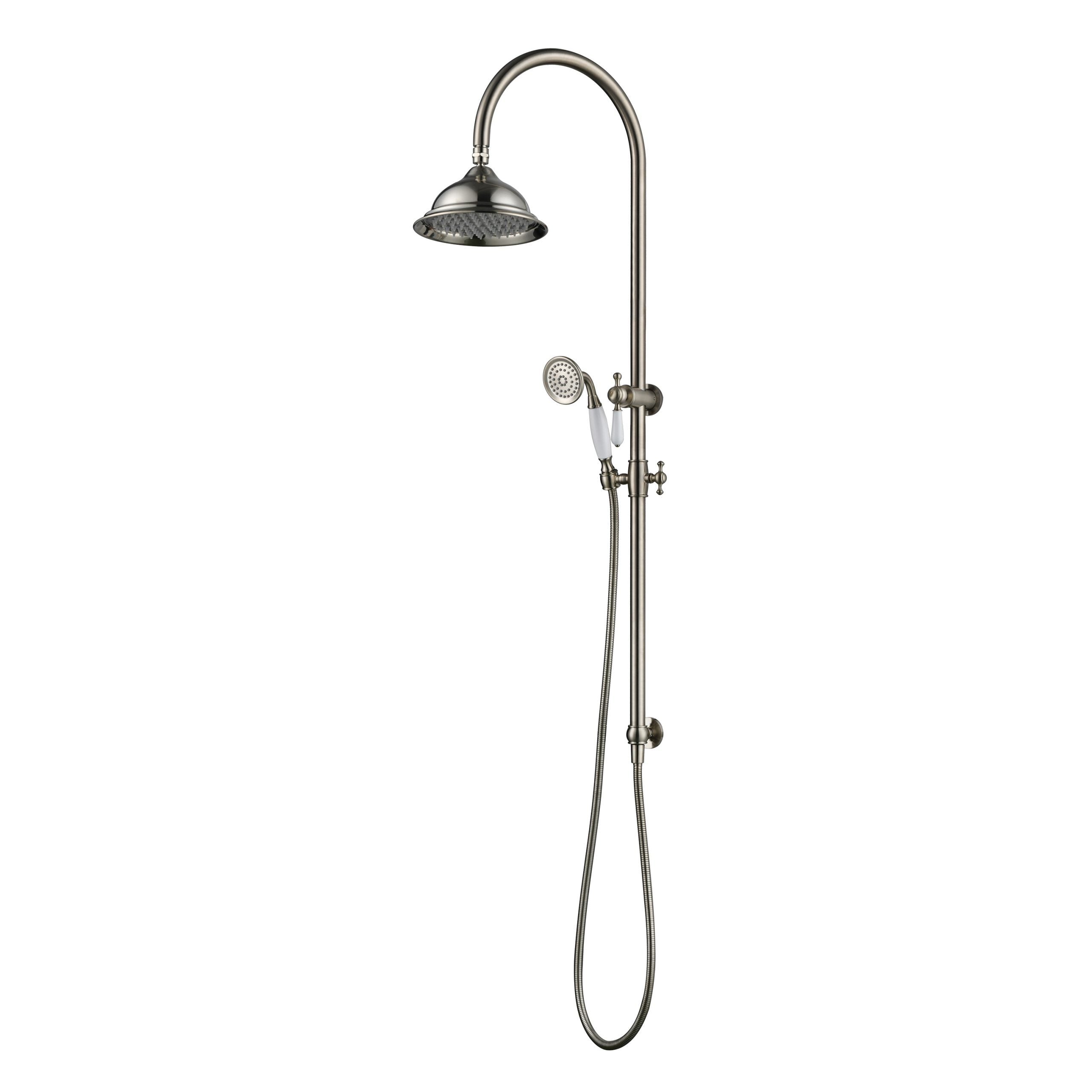 MODERN NATIONAL BORDEAUX SHOWER COLUMN SET BRUSHED NICKEL