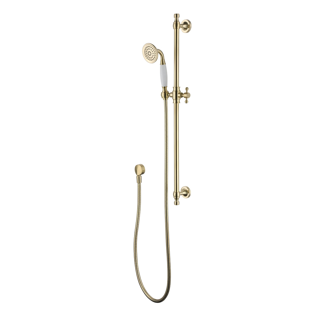 MODERN NATIONAL BORDEAUX SHOWER ON RAIL 755MM BRUSHED BRONZE