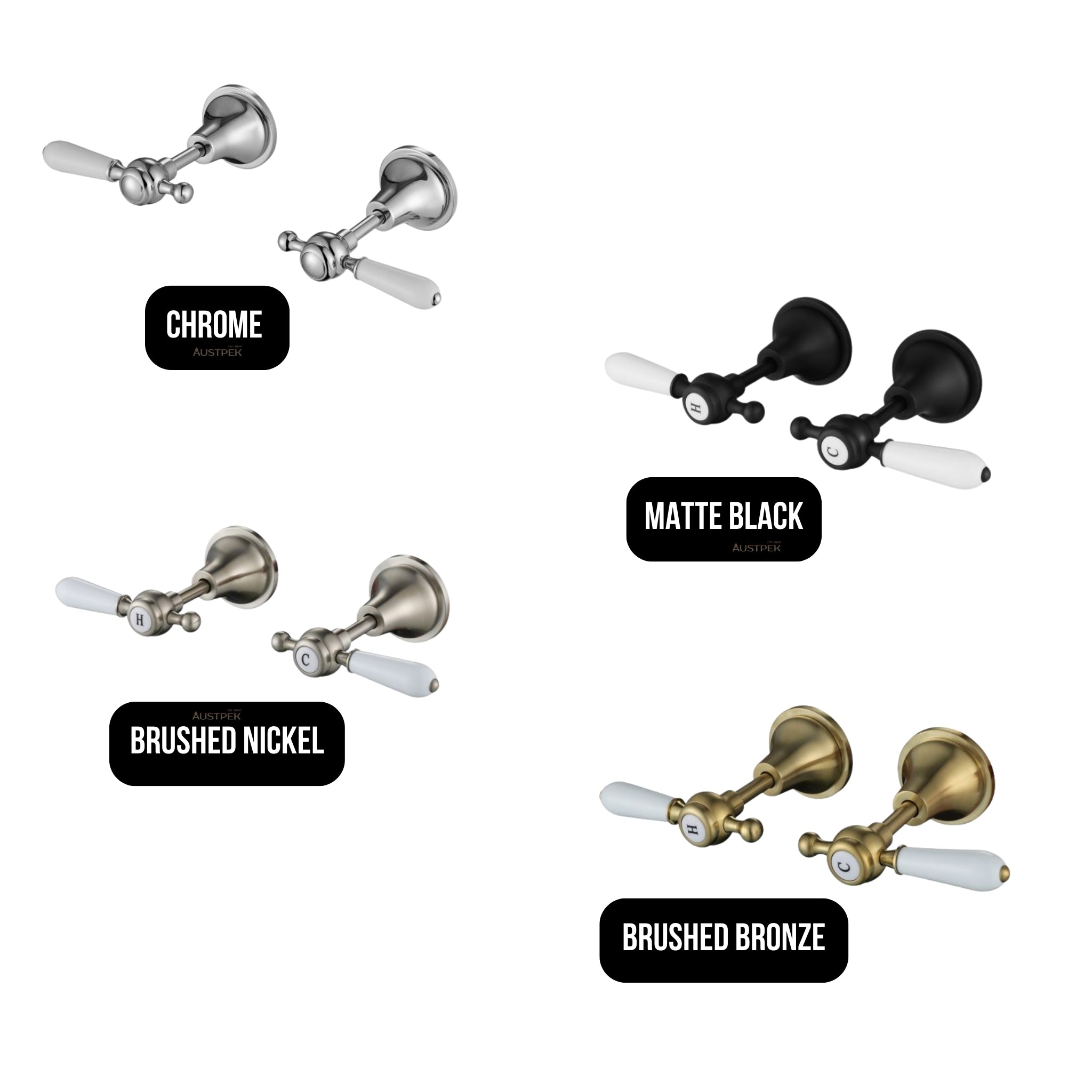 MODERN NATIONAL BORDEAUX WALL TOP ASSEMBLIES BRUSHED NICKEL