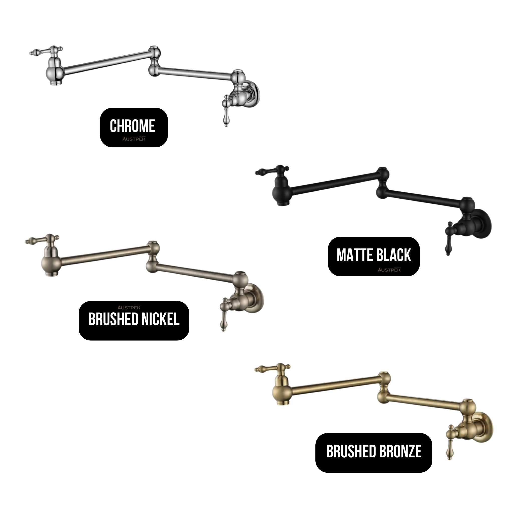 MODERN NATIONAL BORDEAUX KITCHEN POT FILLER 577MM MATTE BLACK