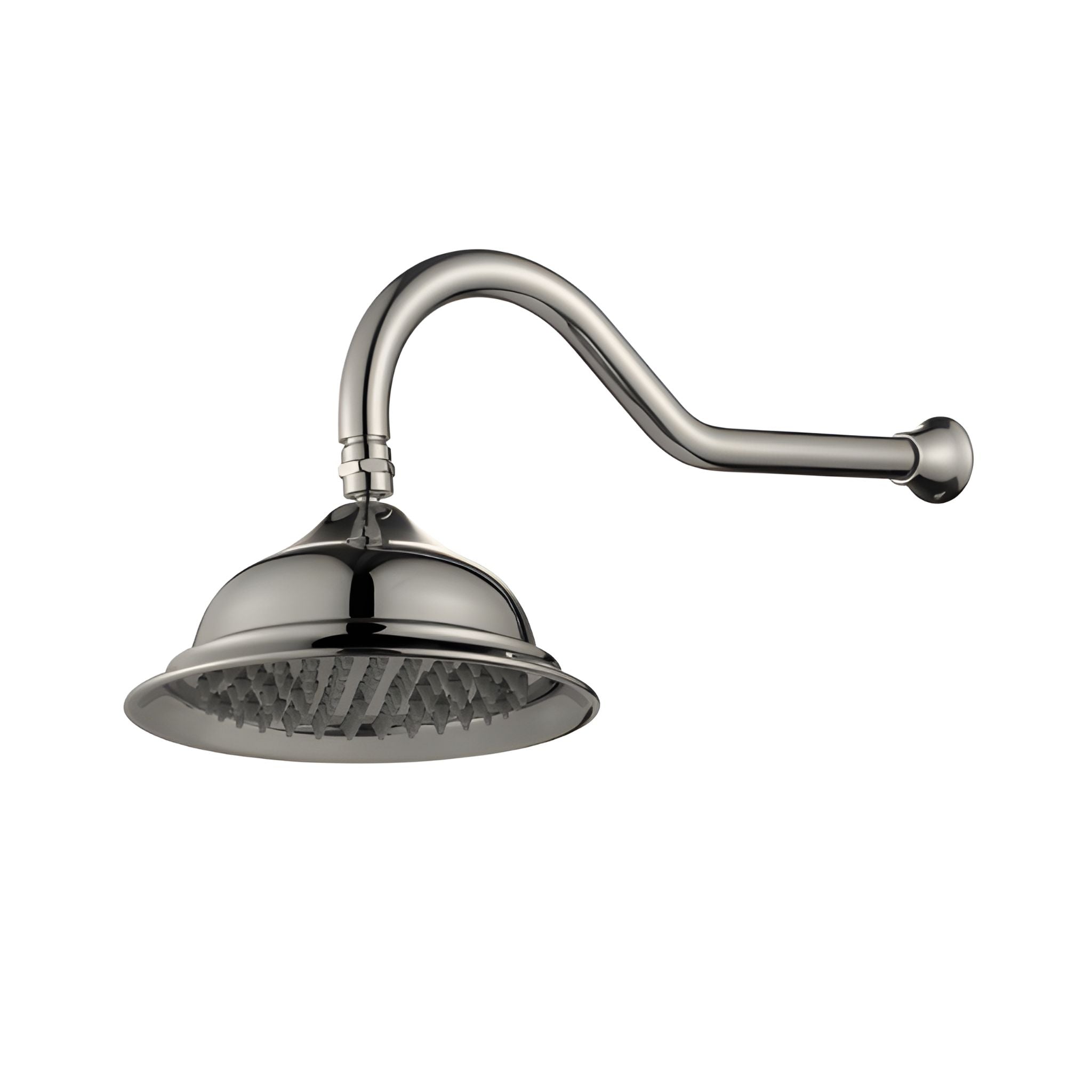 MODERN NATIONAL BORDEAUX SHOWER ARM WITH HEAD 505MM BRUSHED NICKEL