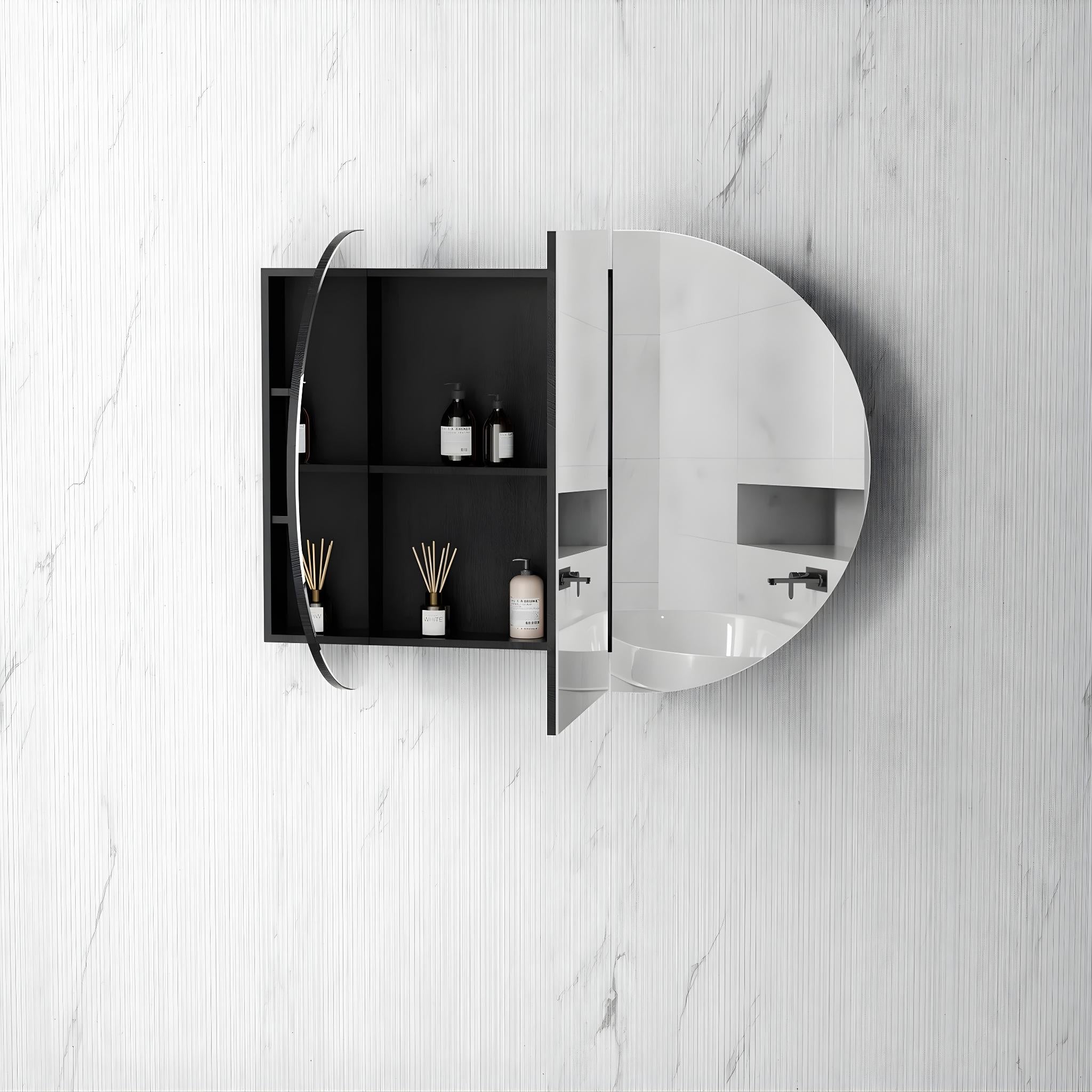 OTTI BONDI SHAVING CABINET BLACK OAK 1200X750MM