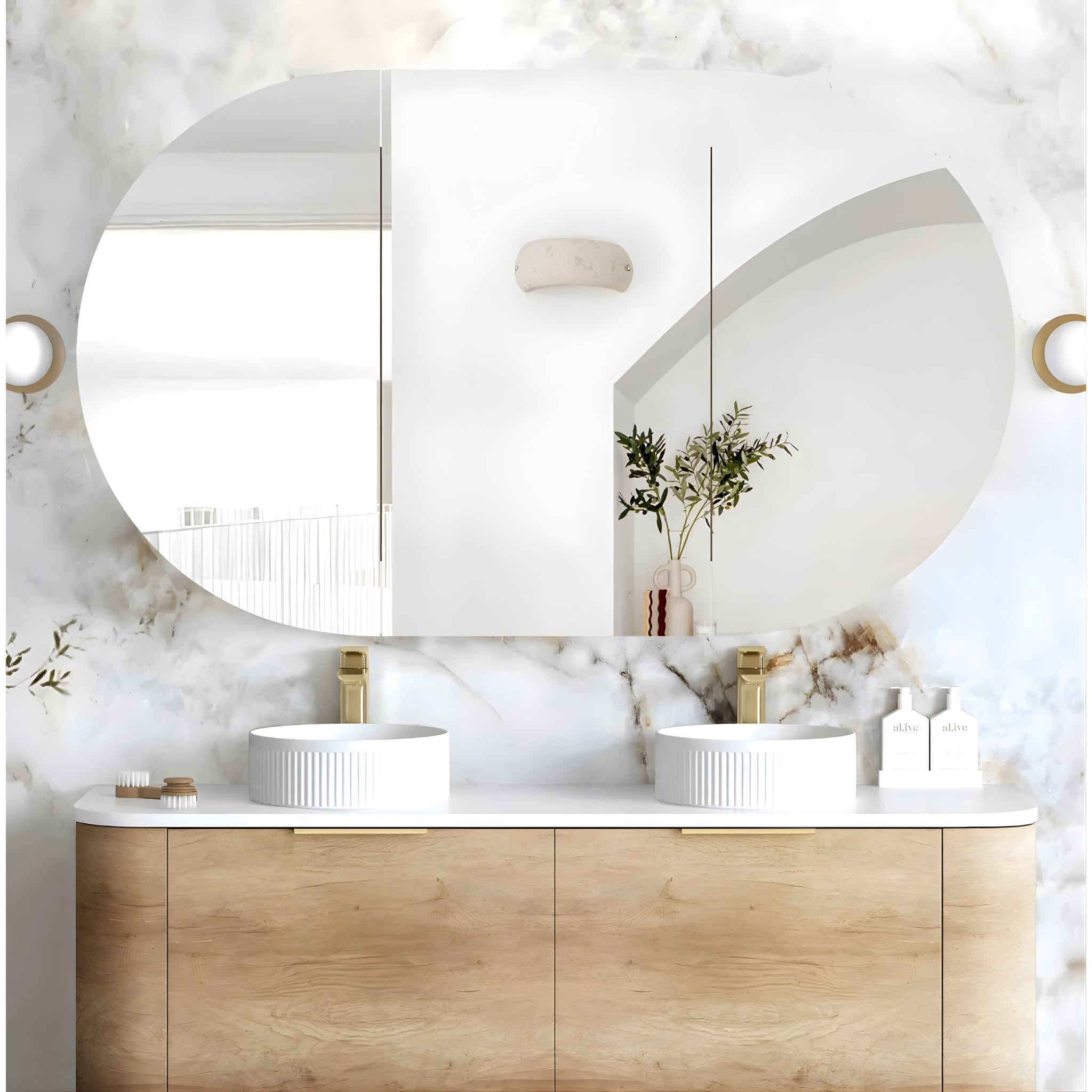 OTTI BONDI SHAVING CABINET NATURAL OAK 1500X900MM