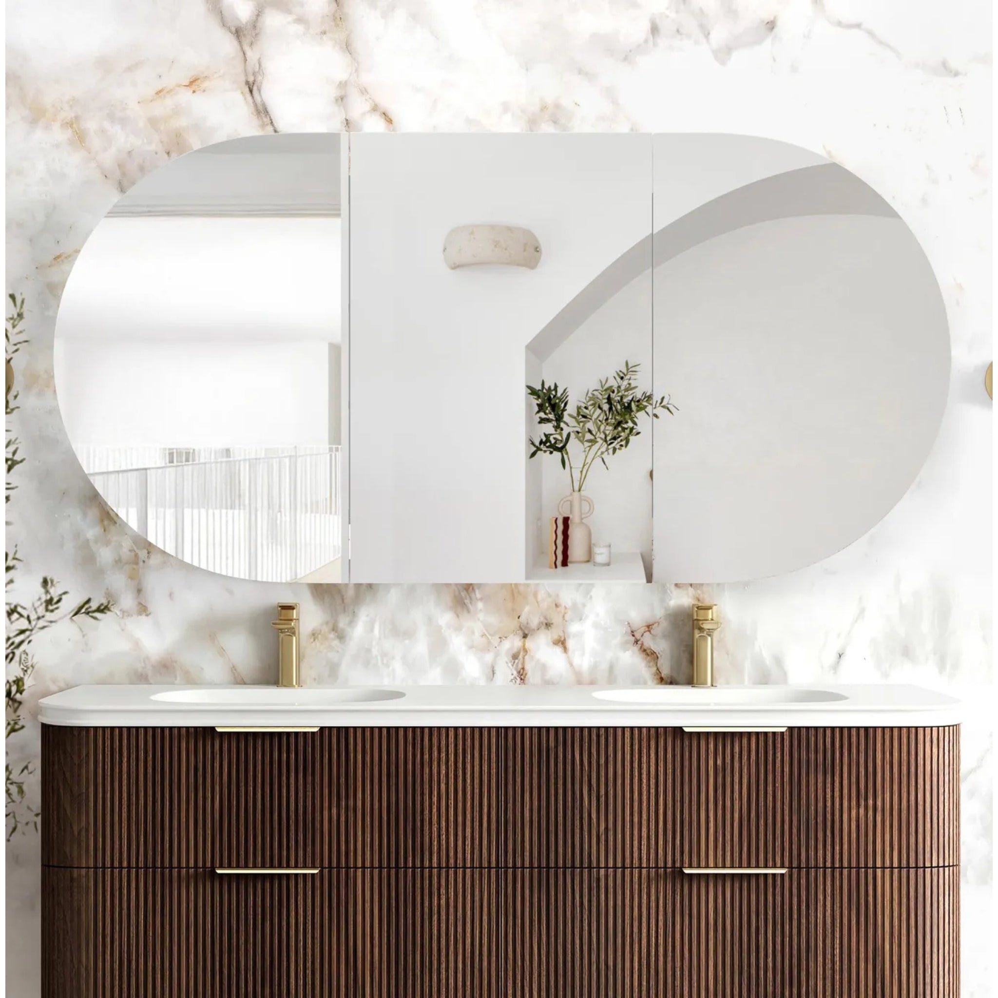 OTTI BONDI SABLE WALNUT SHAVING CABINET 1800X900MM
