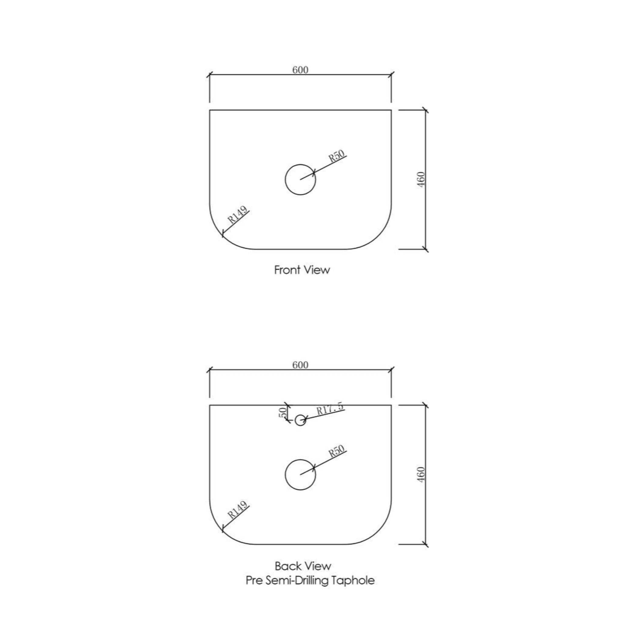 OTTI BONDI WOODLAND OAK FLUTED 600MM CURVE SINGLE BOWL WALL HUNG VANITY