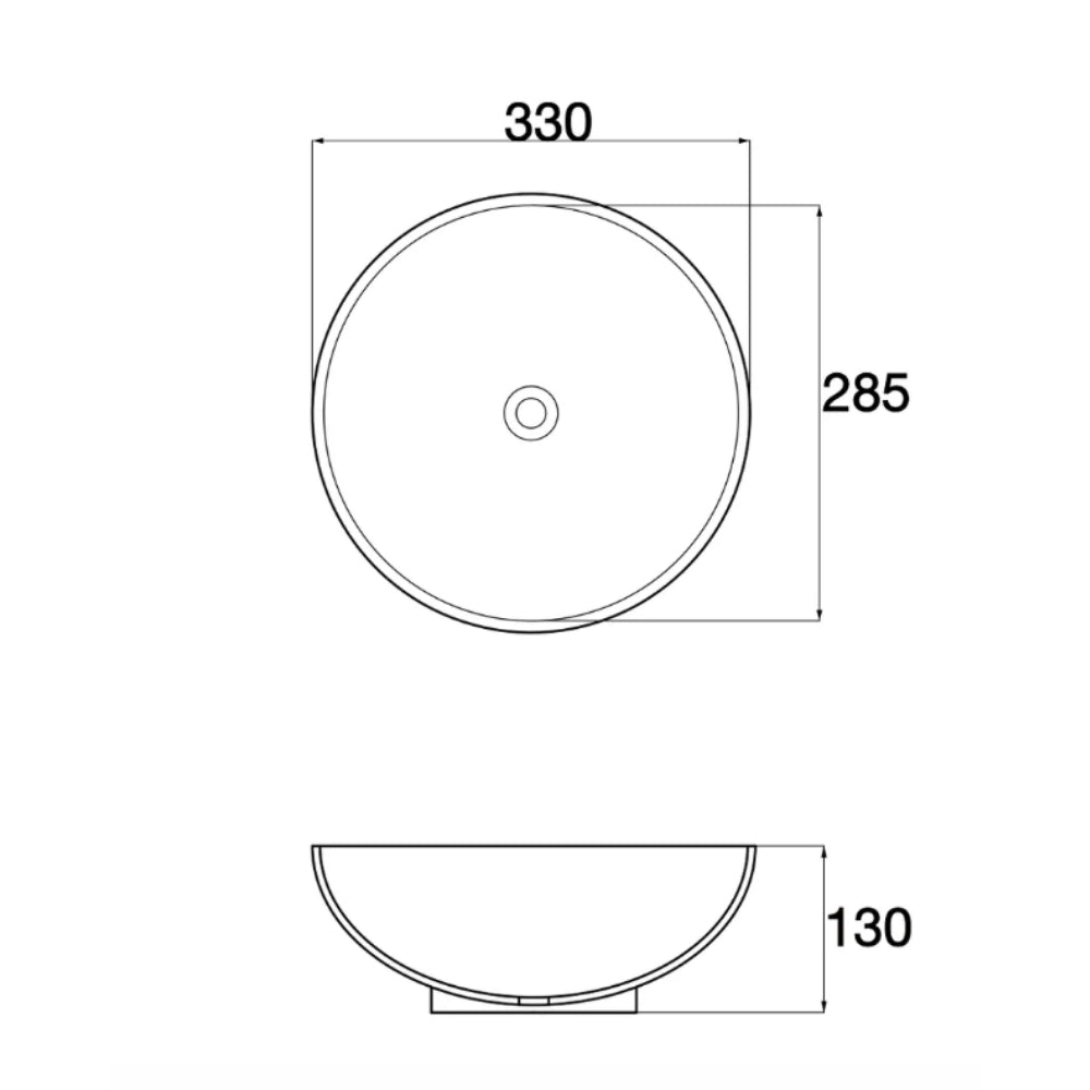 CLAYA ROUND ABOVE COUNTER BASIN MATTE WHITE 330MM