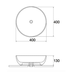 CLAYA ROUND ABOVE COUNTER BASIN GLOSS WHITE 400MM