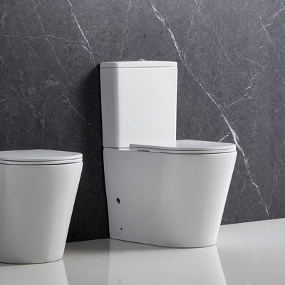 MERCIO BERLIN QUIETFLUSH RIMLESS AND TORNADO FLUSH BACK TO WALL TOILET SUITE HIGH GLOSS WHITE