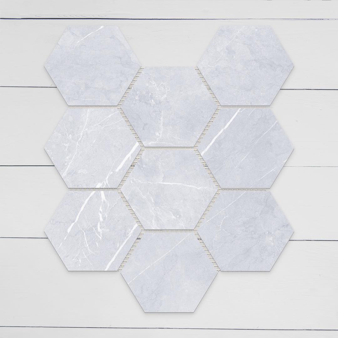 ELITE IMPORTERS BRACCA BIANCO MATTE 292X252MM HEXAGON MOSAIC TILE (PER BOX)