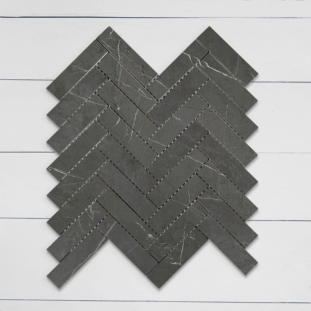 ELITE IMPORTERS BRACCA DARK GREY MATTE 287X281MM HERRINGBONE MOSAIC TILE (PER BOX)