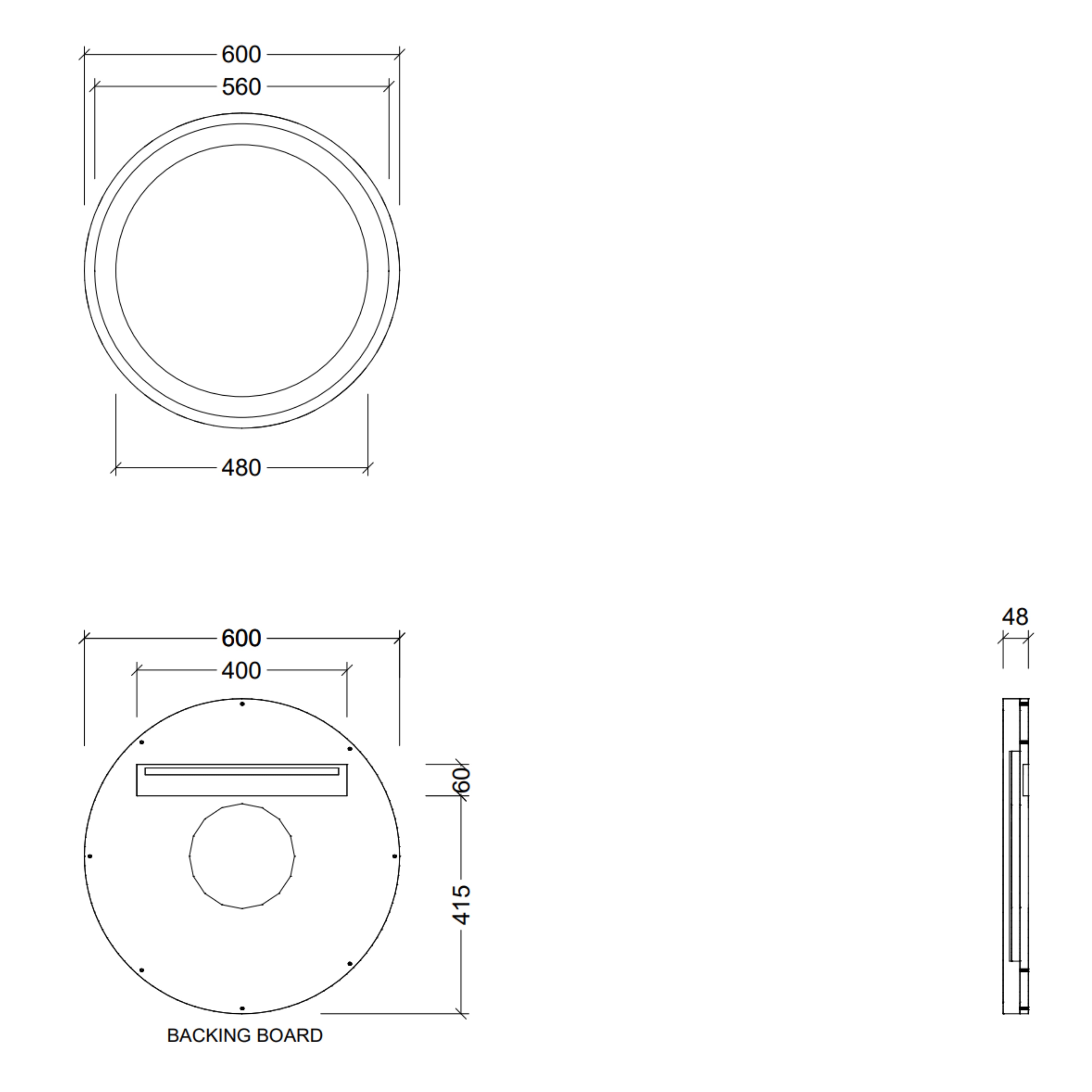 TIMBERLINE BROOKLYN FRAMED CUSTOM MIRROR 600X415MM