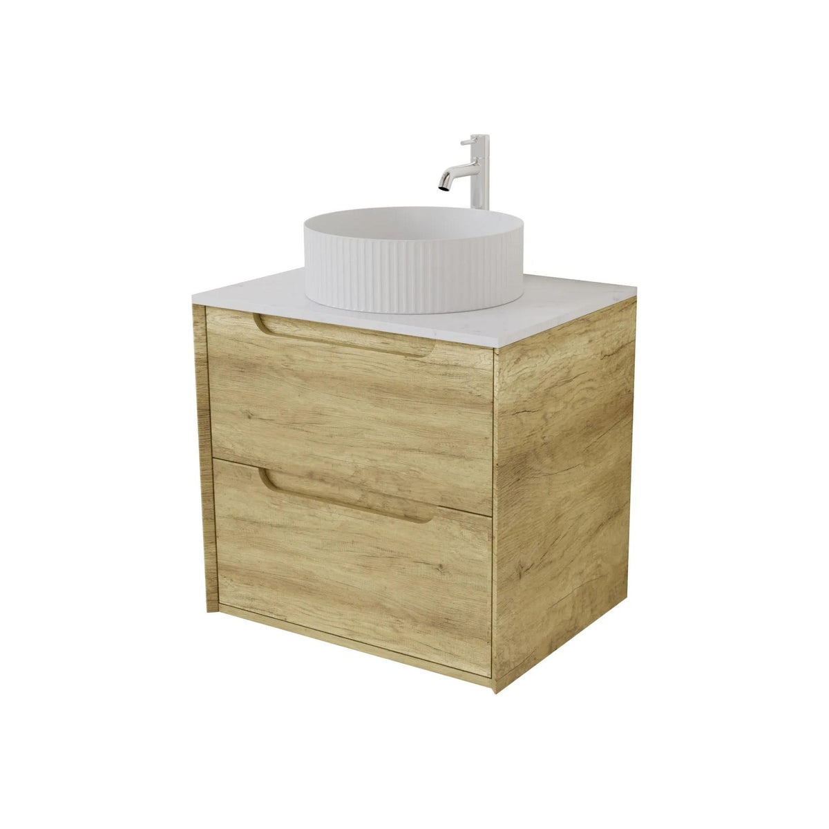 VITO BROOKLYN ASHWOOD 600MM SINGLE BOWL WALL HUNG VANITY