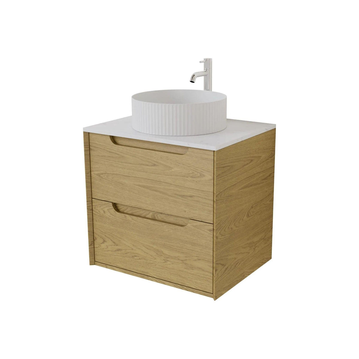 VITO BROOKLYN RED OAK 600MM SINGLE BOWL WALL HUNG VANITY