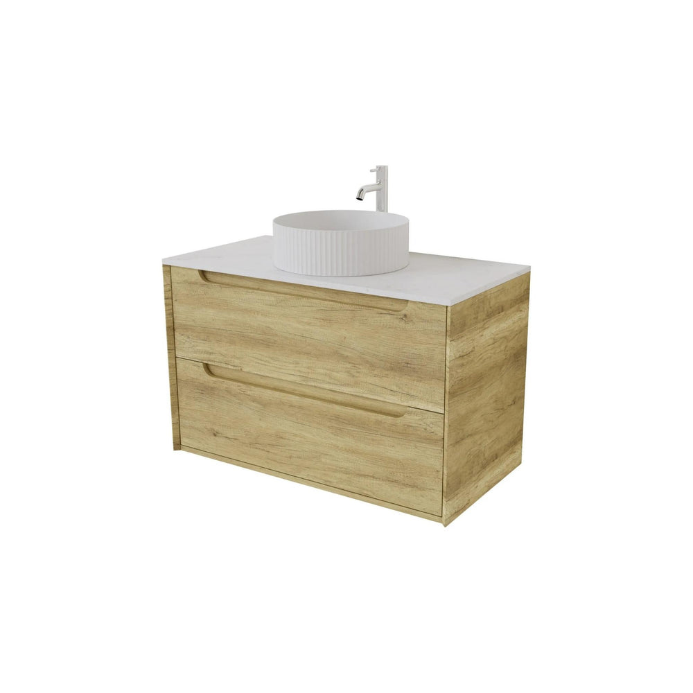 VITO BROOKLYN ASHWOOD 900MM SINGLE BOWL WALL HUNG VANITY