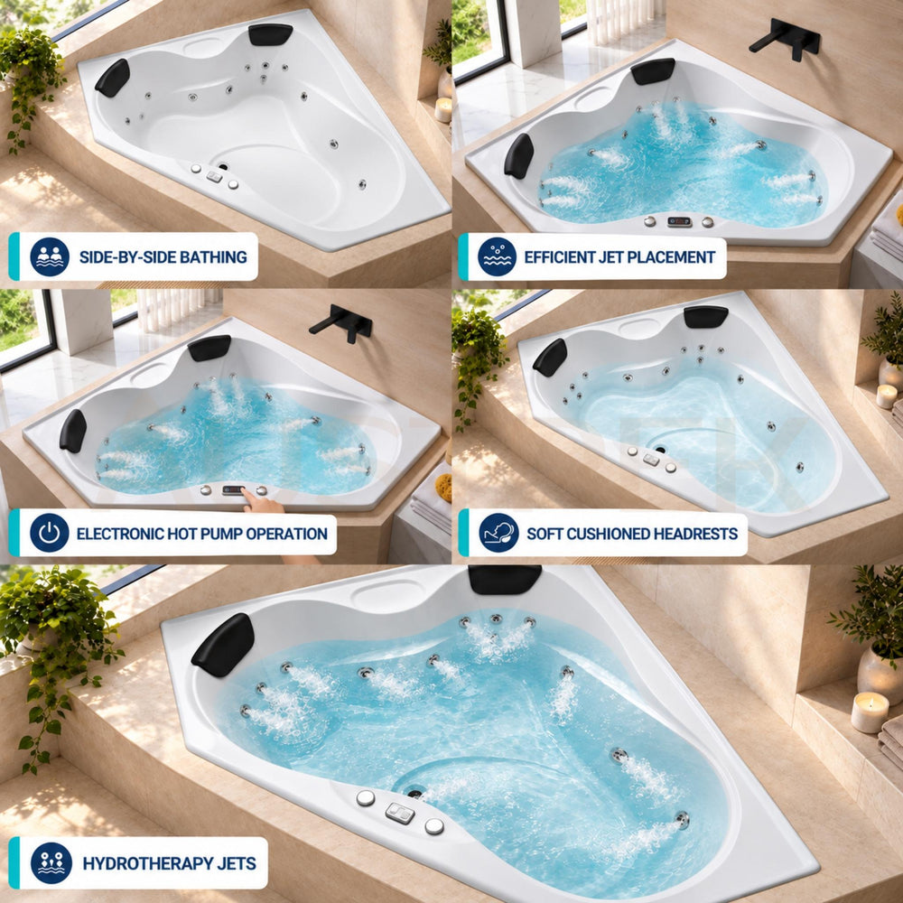 BROADWAY ALCAZAR SPA BATHTUB WHITE 1510MM WITH 16-JETS