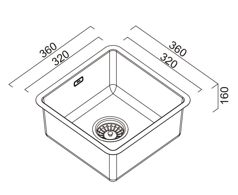ABEY BS SINGLE BOWL BAR SINK EUREKA GOLD 360MM