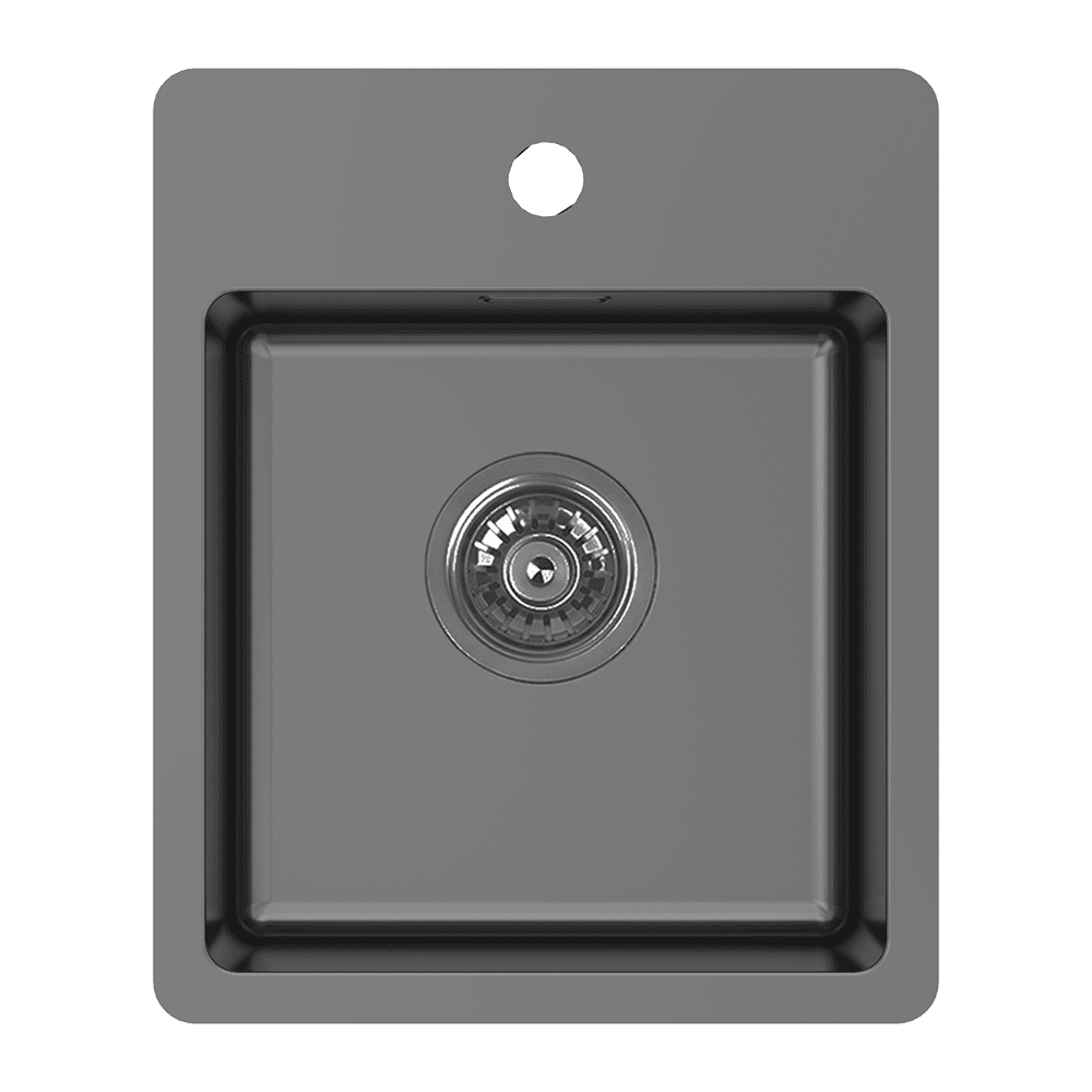 ABEY BS SINGLE BOWL BAR SINK WITH TAP LANDING BLACK PEARL 370MM