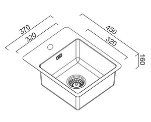 SCHOCK BS SINGLE BOWL BAR SINK WITH TAP LANDING ARTISAN COPPER 370MM