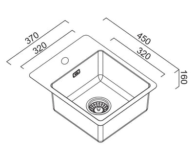 SCHOCK BS SINGLE BOWL BAR SINK WITH TAP LANDING ARTISAN COPPER 370MM