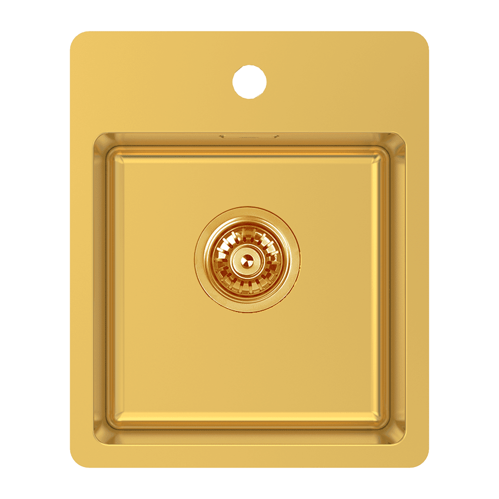 ABEY BS SINGLE BOWL BAR SINK WITH TAP LANDING EUREKA GOLD 370MM