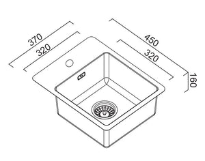 SCHOCK BS SINGLE BOWL BAR SINK WITH TAP LANDING EUREKA GOLD 370MM