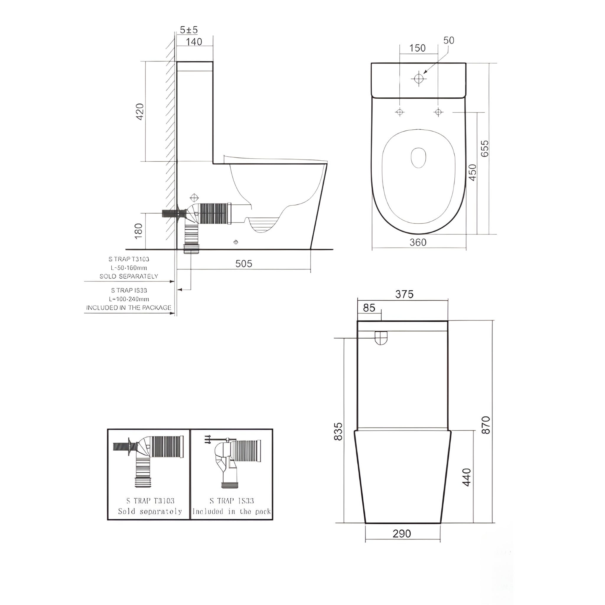 LAFEME THEA LUXURY VEGA RIMLESS BACK TO WALL TORNADO SMART TOILET W/ AUTOLID WHITE