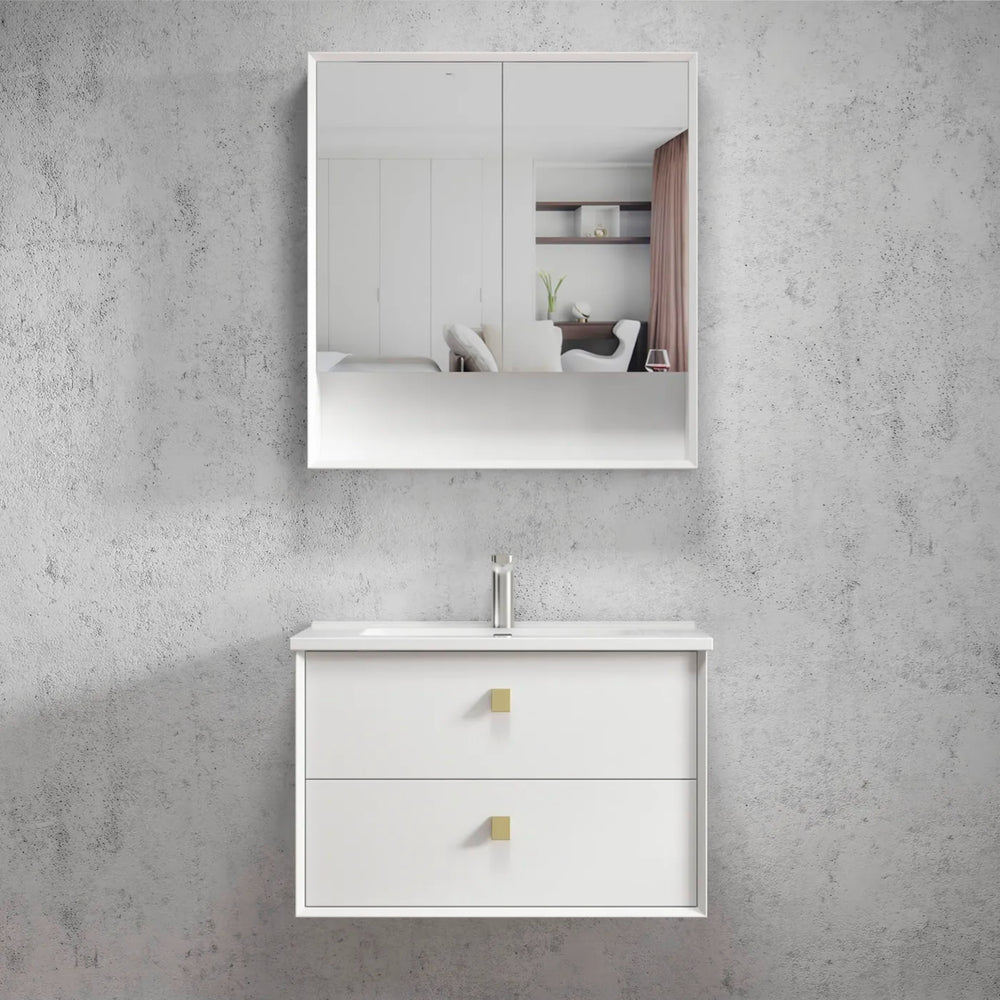 OTTI BOSTON MATTE WHITE 750MM SINGLE BOWL WALL HUNG VANITY