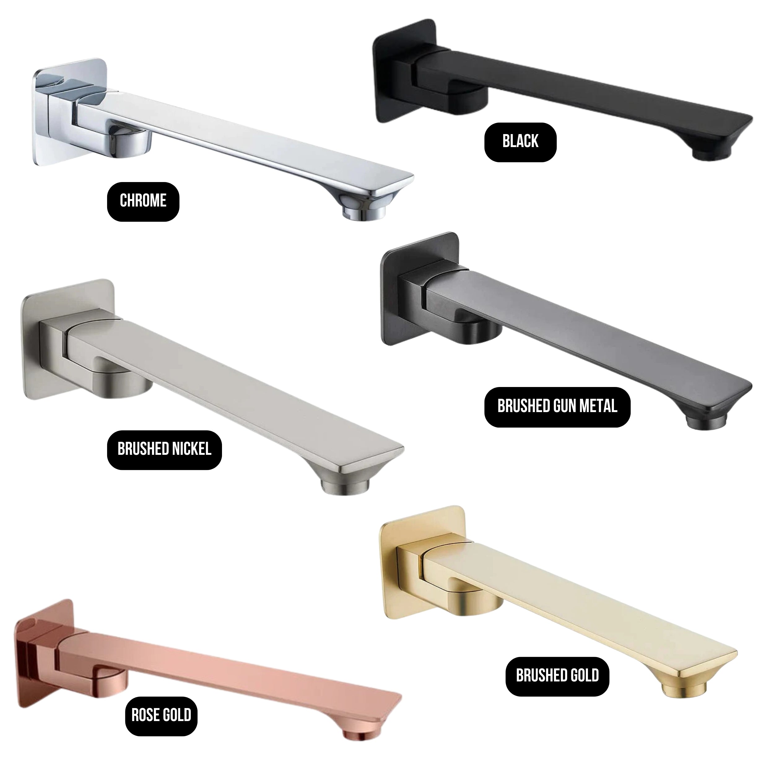 TAPART BATEAU SWIVEL BATH OUTLET 254MM BRUSHED GUN METAL