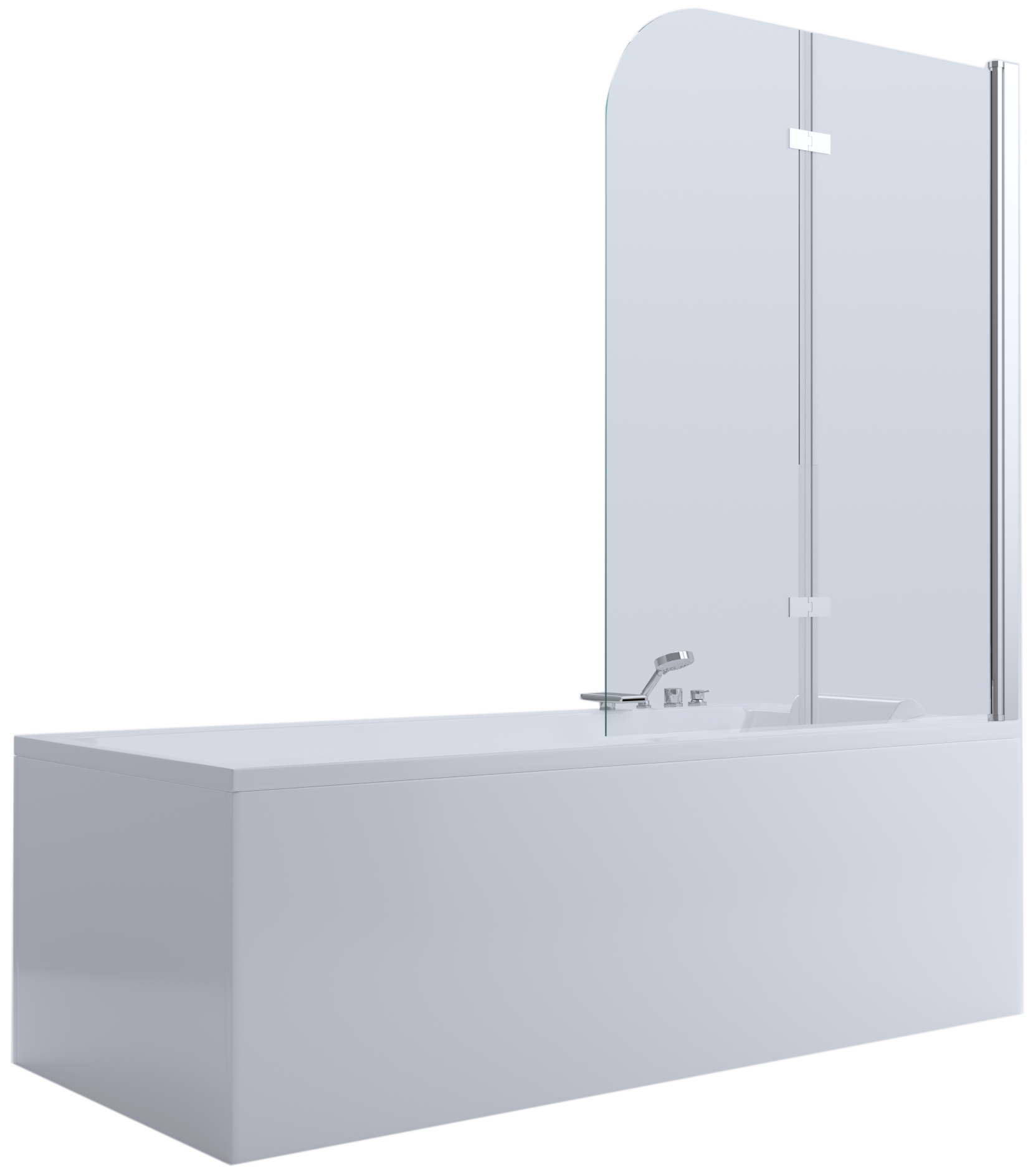 BELLA VISTA FRAMELESS FIXED AND SWING BATH SHOWER SCREEN CHROME