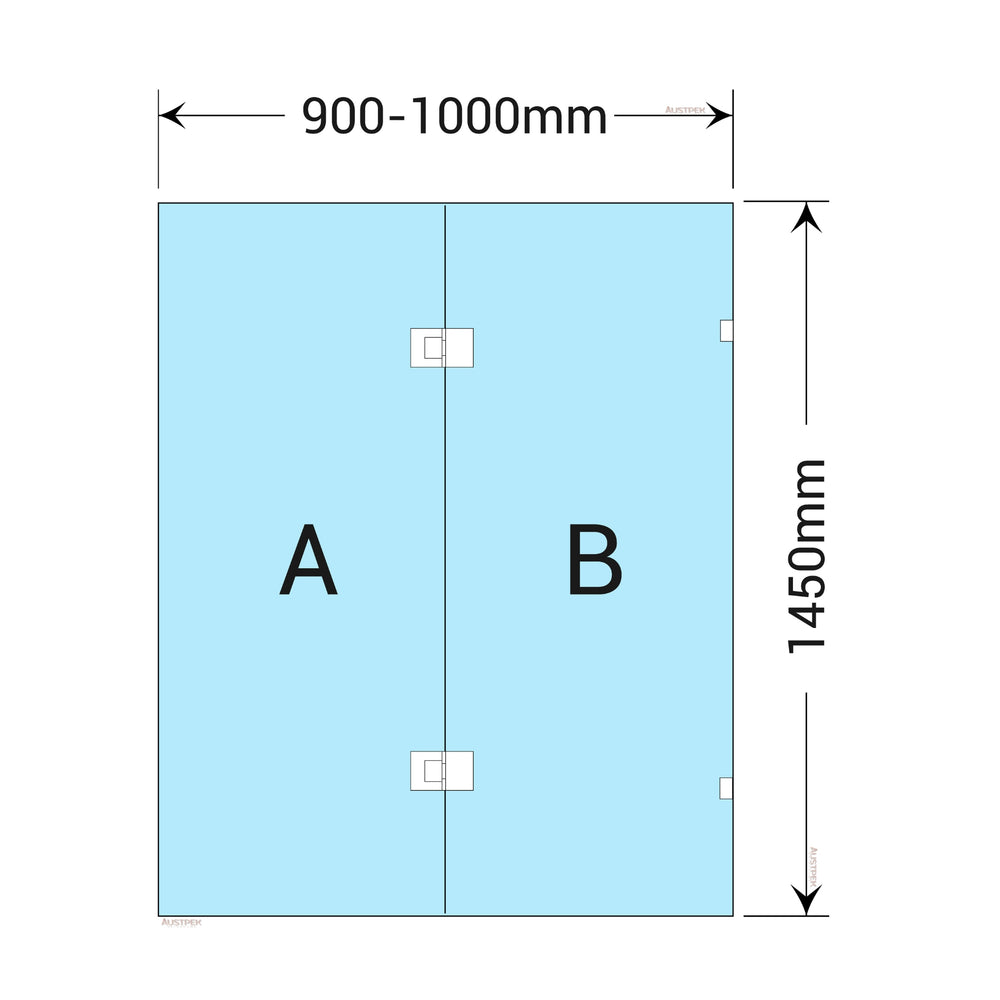 BELLA VISTA FRAMELESS FIXED AND SWING PANEL BATH SHOWER SCREEN BRUSHED SILVER