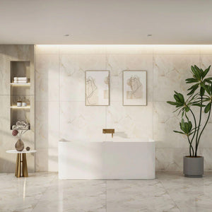 MERCIO BULLION ULTRA THIN BACK TO WALL BATHTUB GLOSS WHITE (AVAILABLE IN 1500MM AND 1700MM)