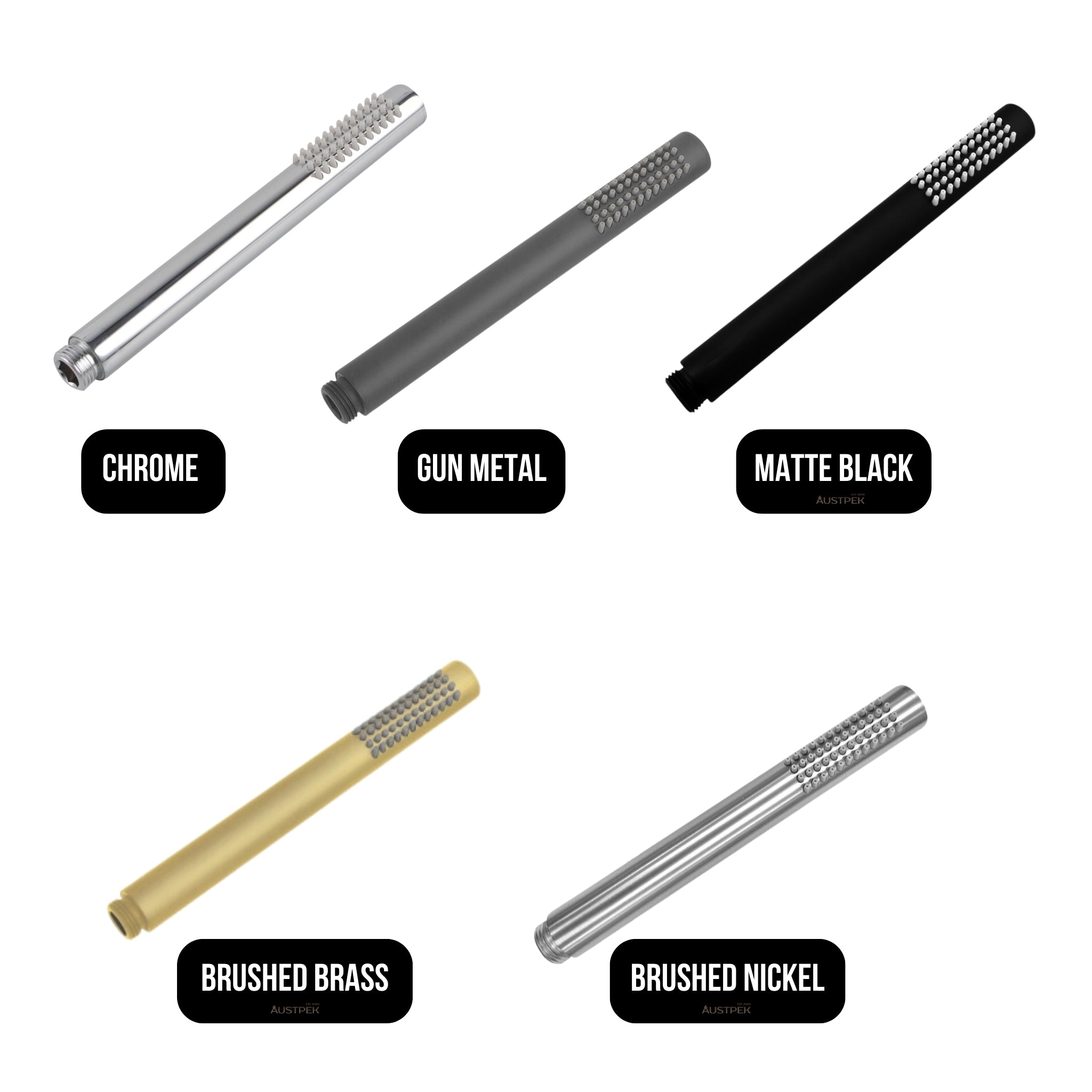 AQUAPERLA ROUND HANDHELD SHOWER SPRAY HEAD 24MM MATTE BLACK