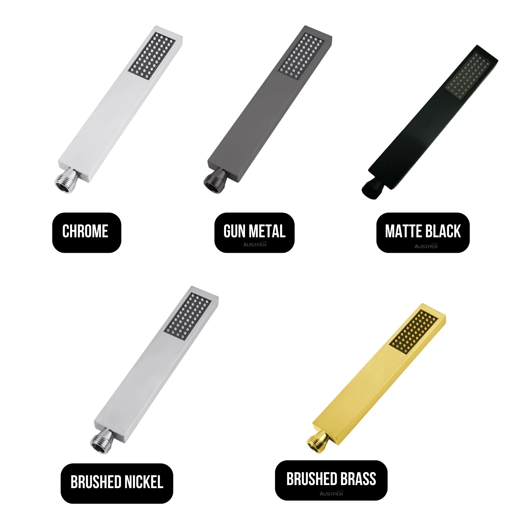 AQUAPERLA SQUARE HANDHELD SHOWER 200MM CHROME