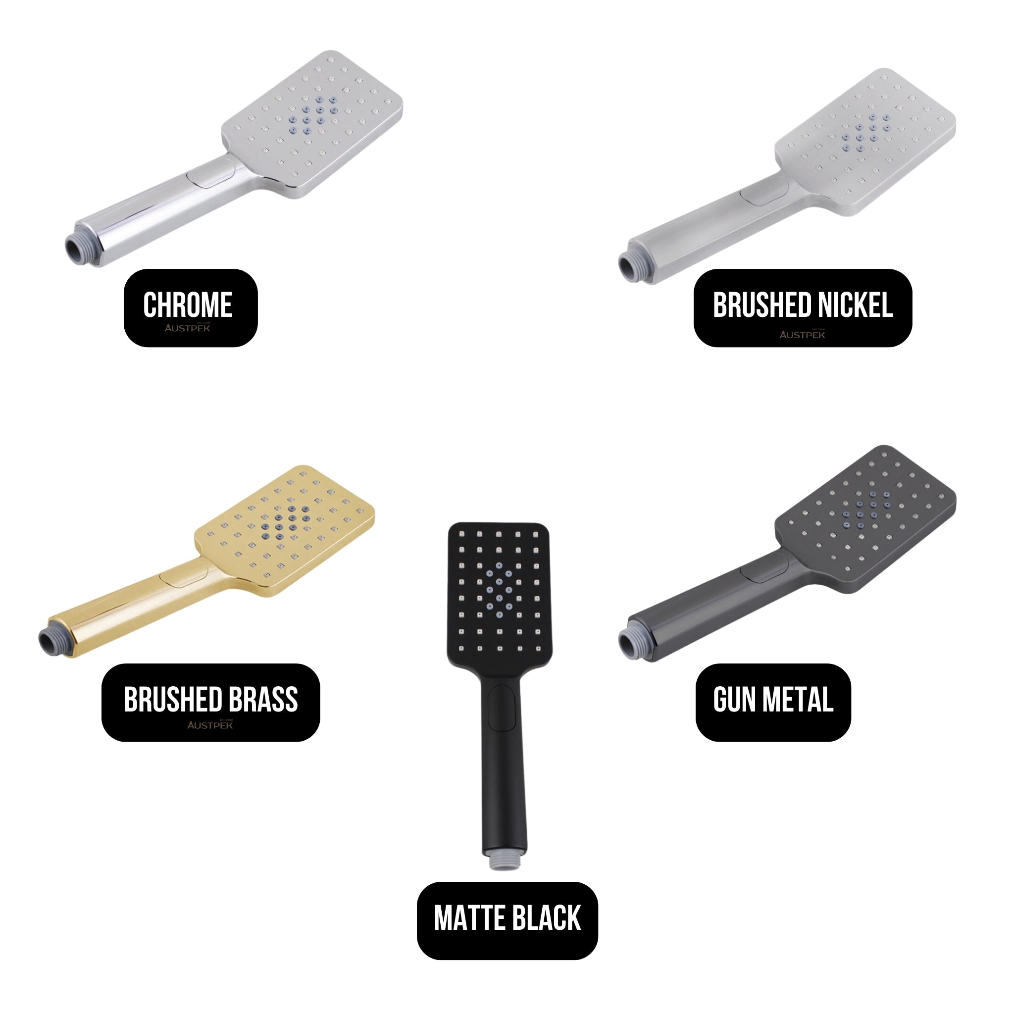 AQUAPERLA SQUARE HANDHELD SHOWER HEAD 80MM CHROME