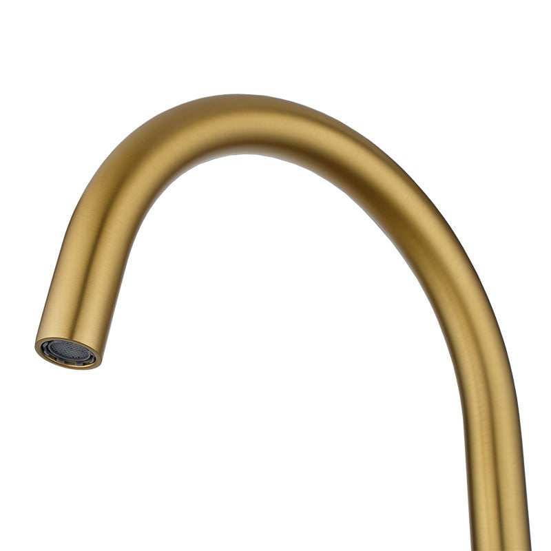 AQUAPERLA MOON SWIVEL BASIN MIXER 360MM BRUSHED BRASS
