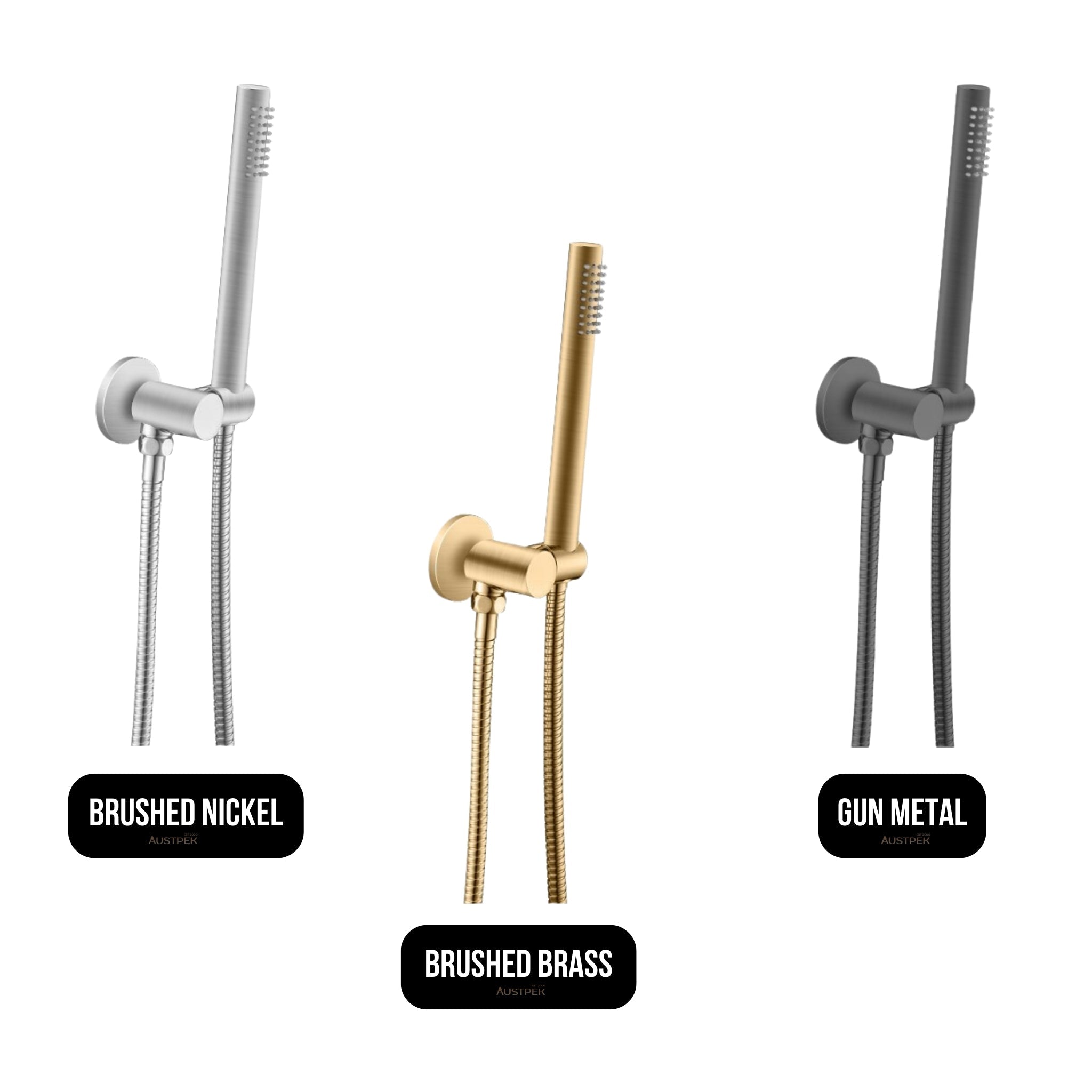 AQUAPERLA ROUND HANDHELD SHOWER BRUSHED BRASS