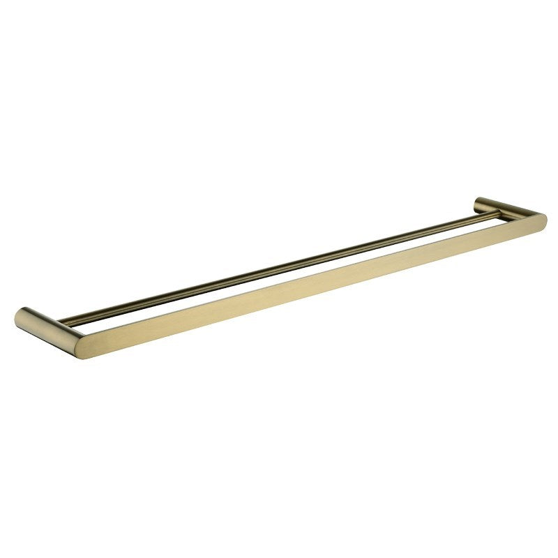 AQUAPERLA RUSHY DOUBLE TOWEL RAIL BRUSHED BRASS (AVAILABLE IN 600MM AND 800MM)