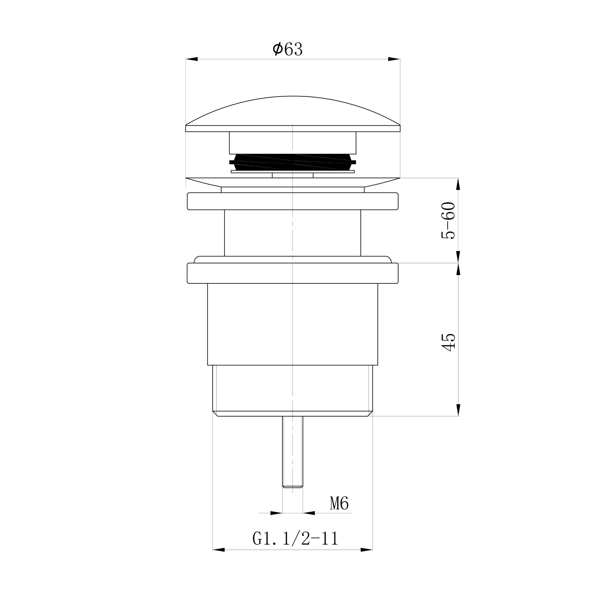 IKON POP UP UNIVERSAL BASIN WASTE GUN METAL