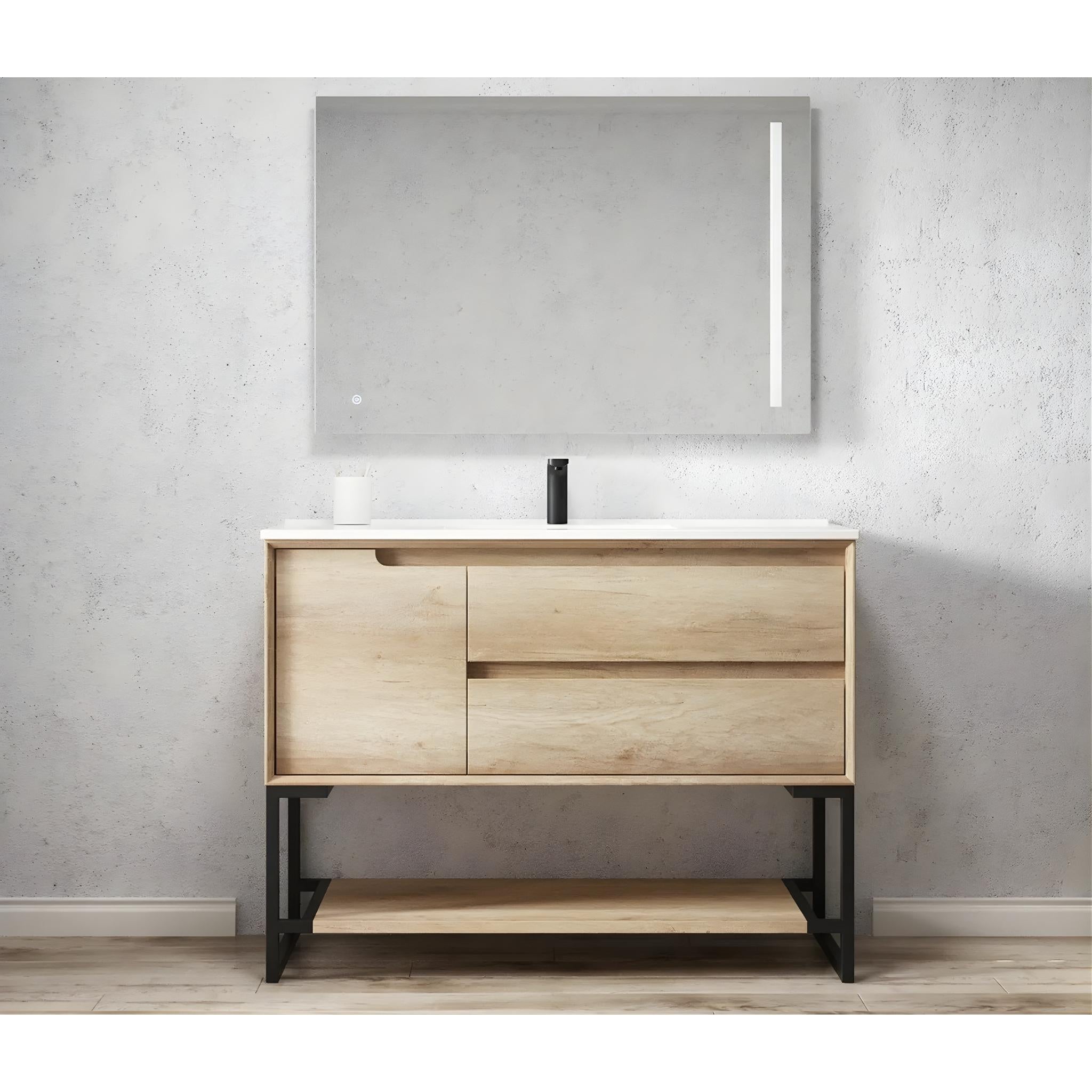 OTTI BYRON NATURAL OAK 1200MM SINGLE BOWL FLOOR STANDING VANITY