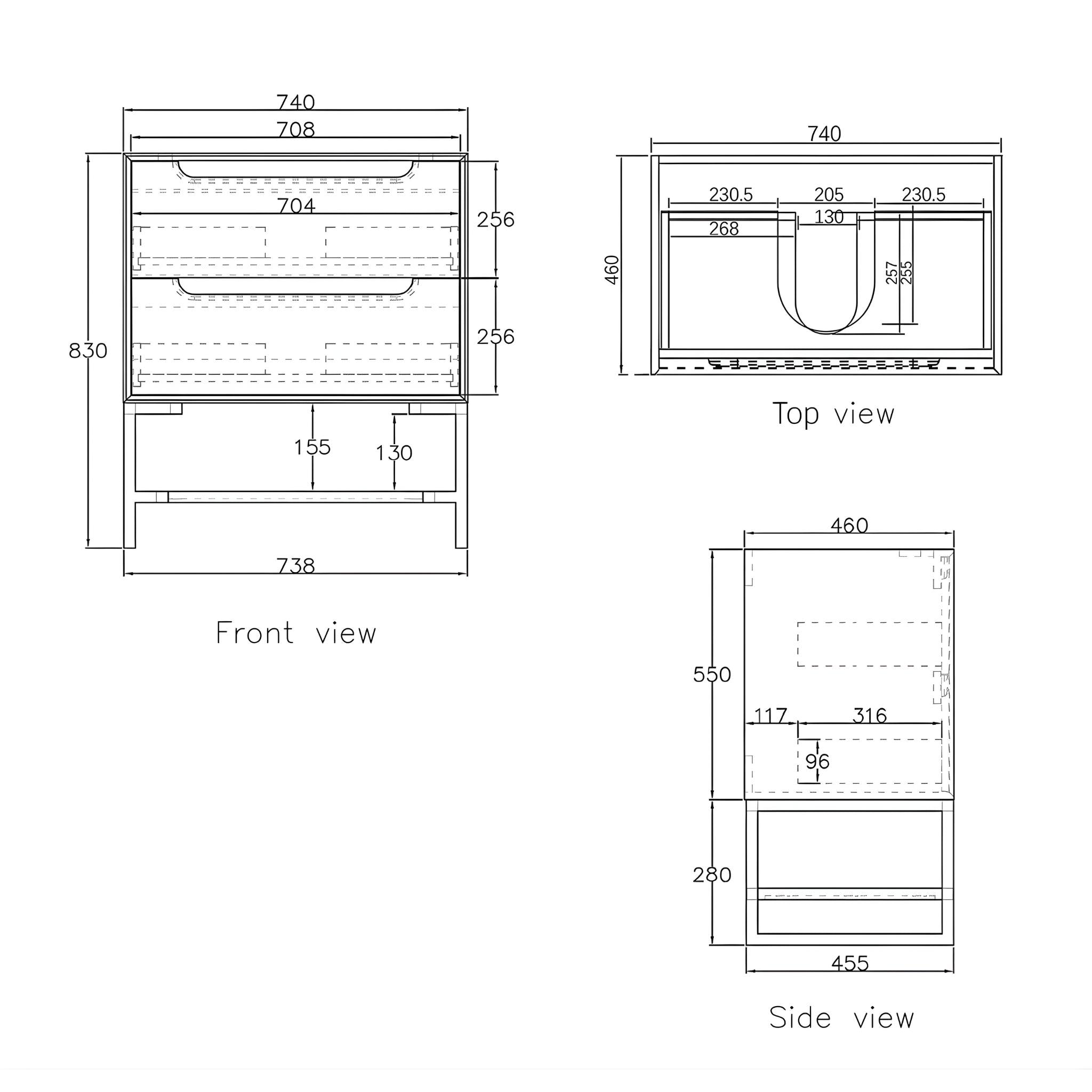 OTTI BYRON NATURAL OAK 750MM SINGLE BOWL FLOOR STANDING VANITY