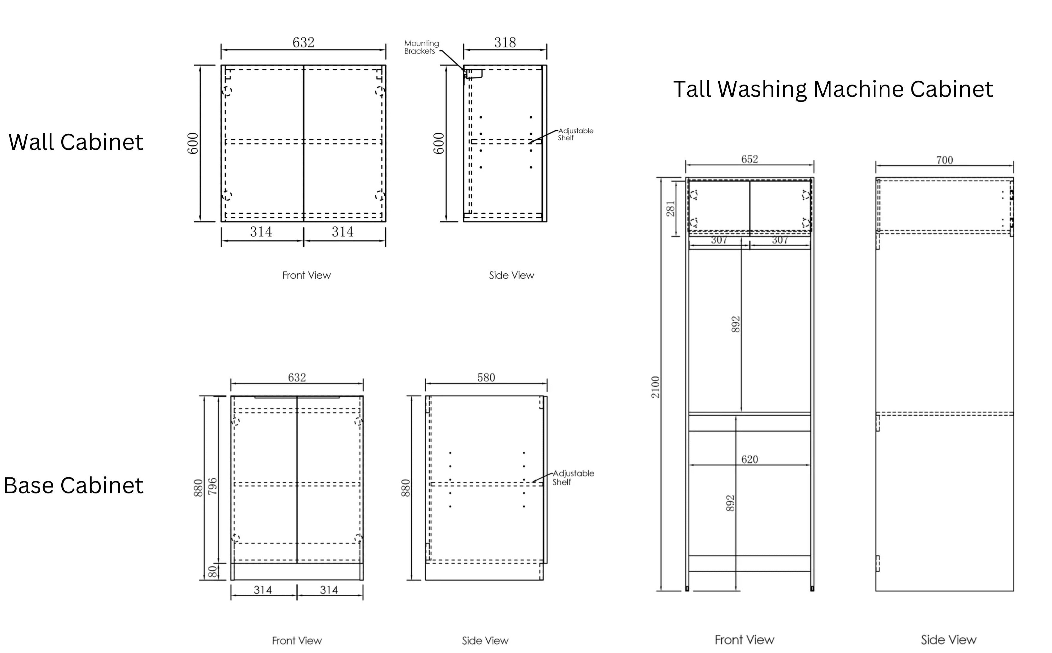 OTTI BYRON NATURAL OAK 1960MM LAUNDRY AND WALL CABINET WITH STONE TOP & SINK (PACKAGE-A)