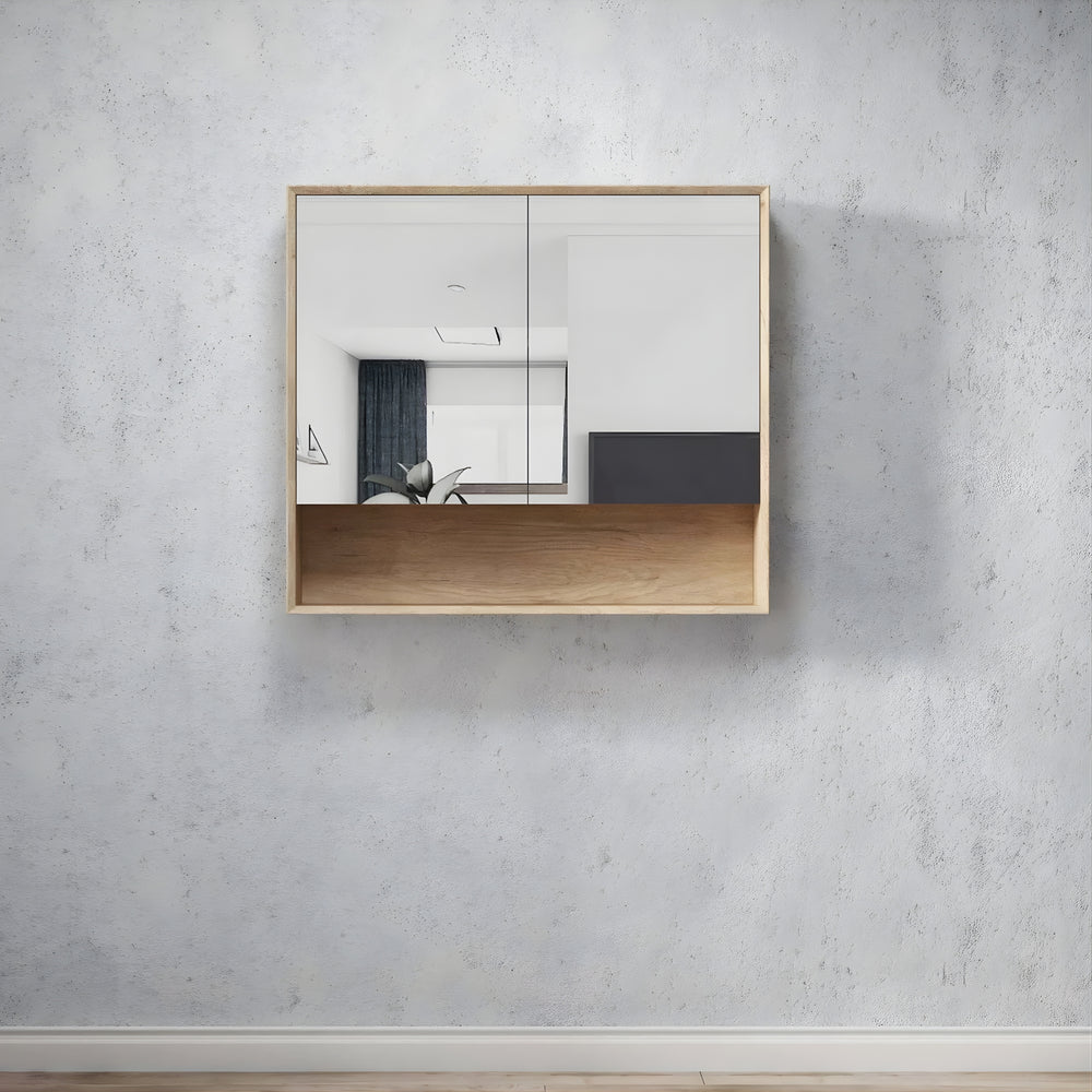 OTTI BYRON NATURAL OAK MIRROR SHAVING CABINET 900X800MM