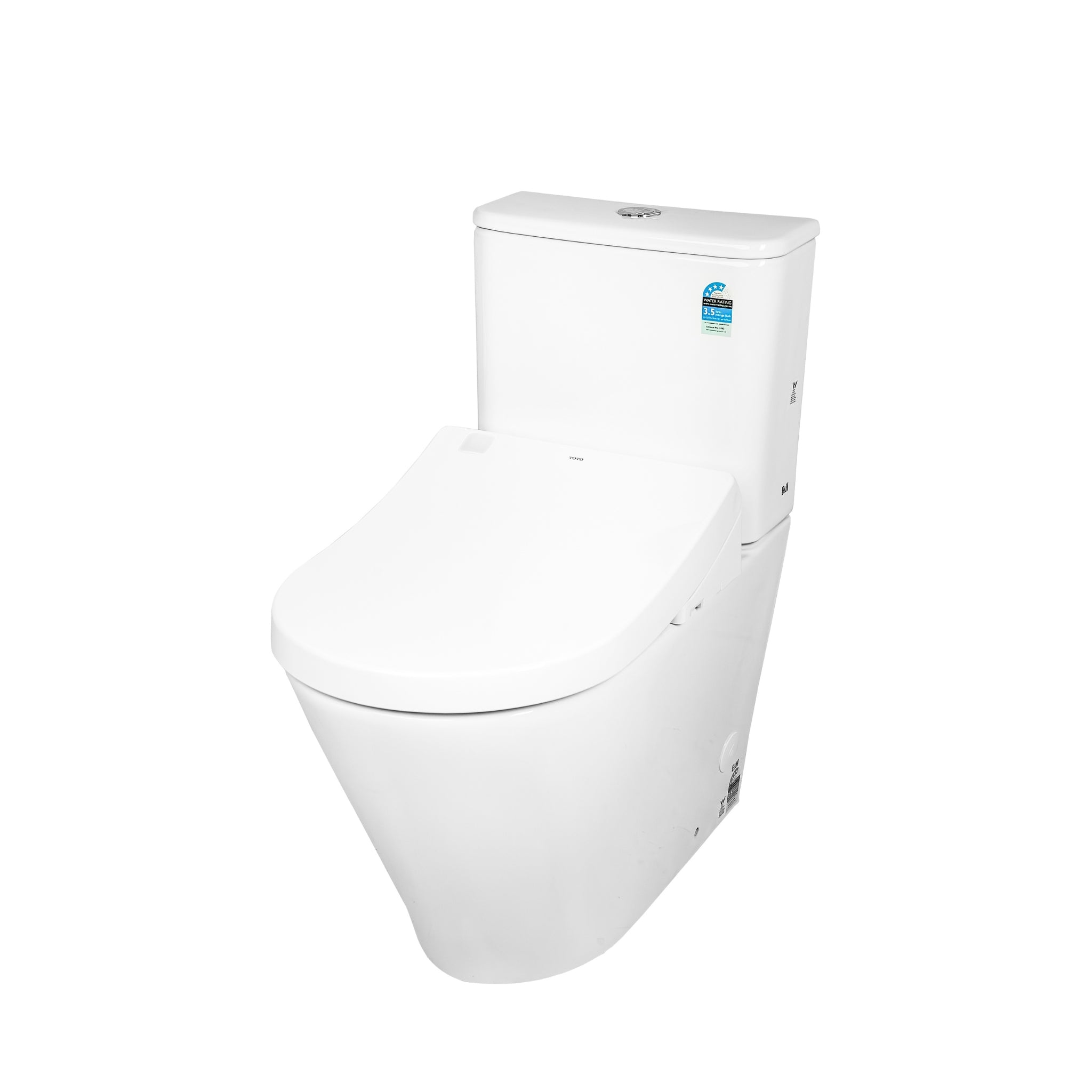 TOTO S7 WASHLET W/ SIDE CONTROL AND B&H DARA BTW TOILET SUITE PACKAGE D-SHAPE GLOSS WHITE