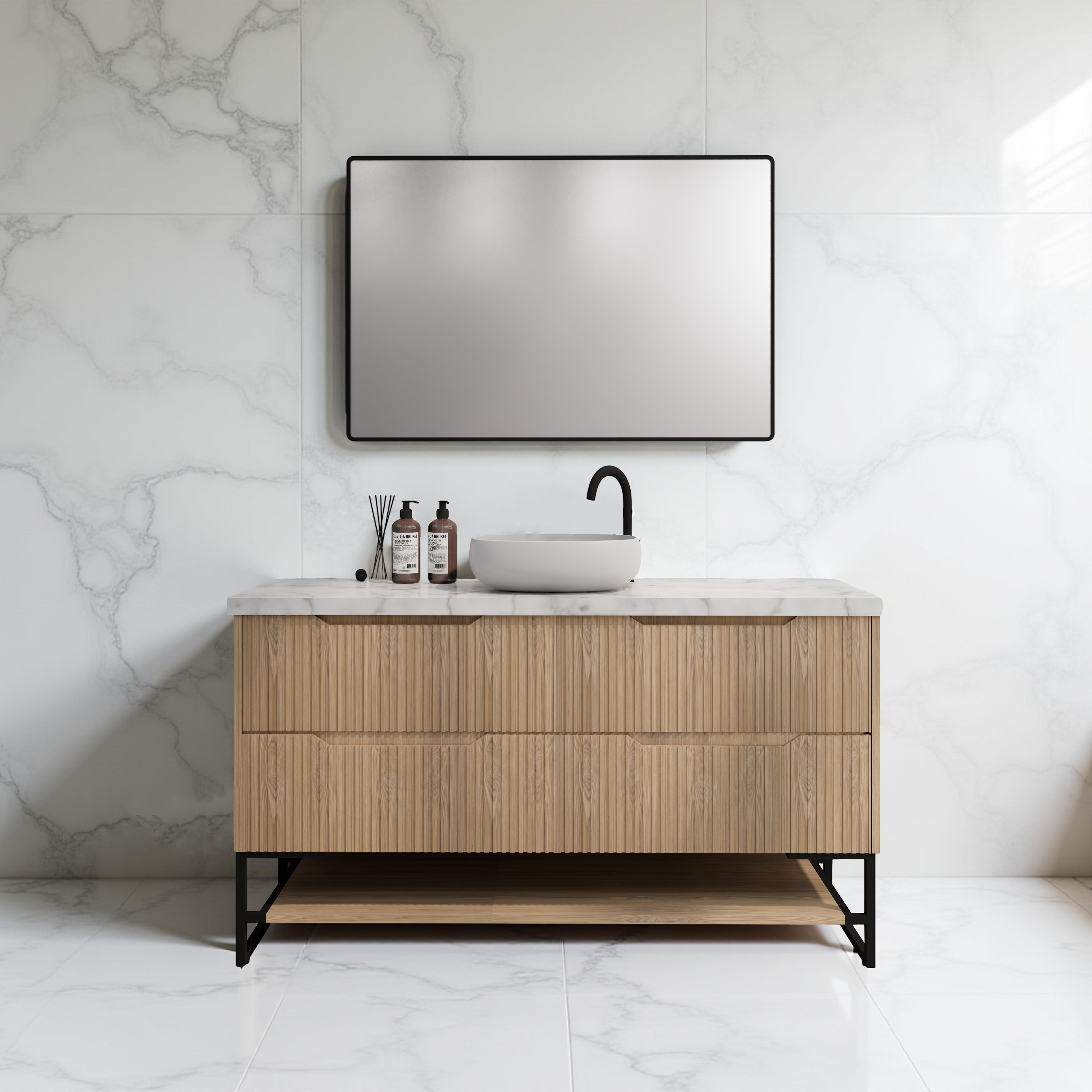 RIVA BALI AMERICAN OAK 1500MM SINGLE BOWL FLOOR STANDING VANITY