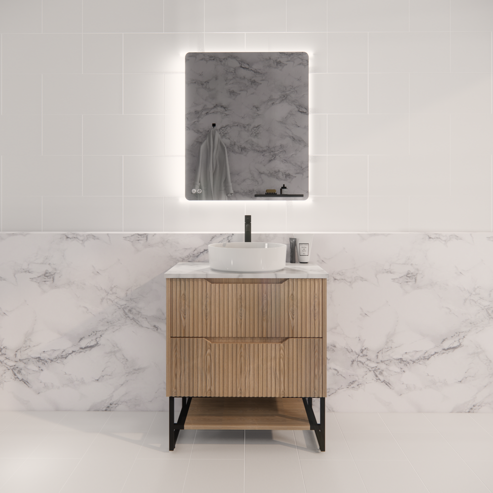 RIVA BALI AMERICAN OAK 750MM SINGLE BOWL FLOOR STANDING VANITY