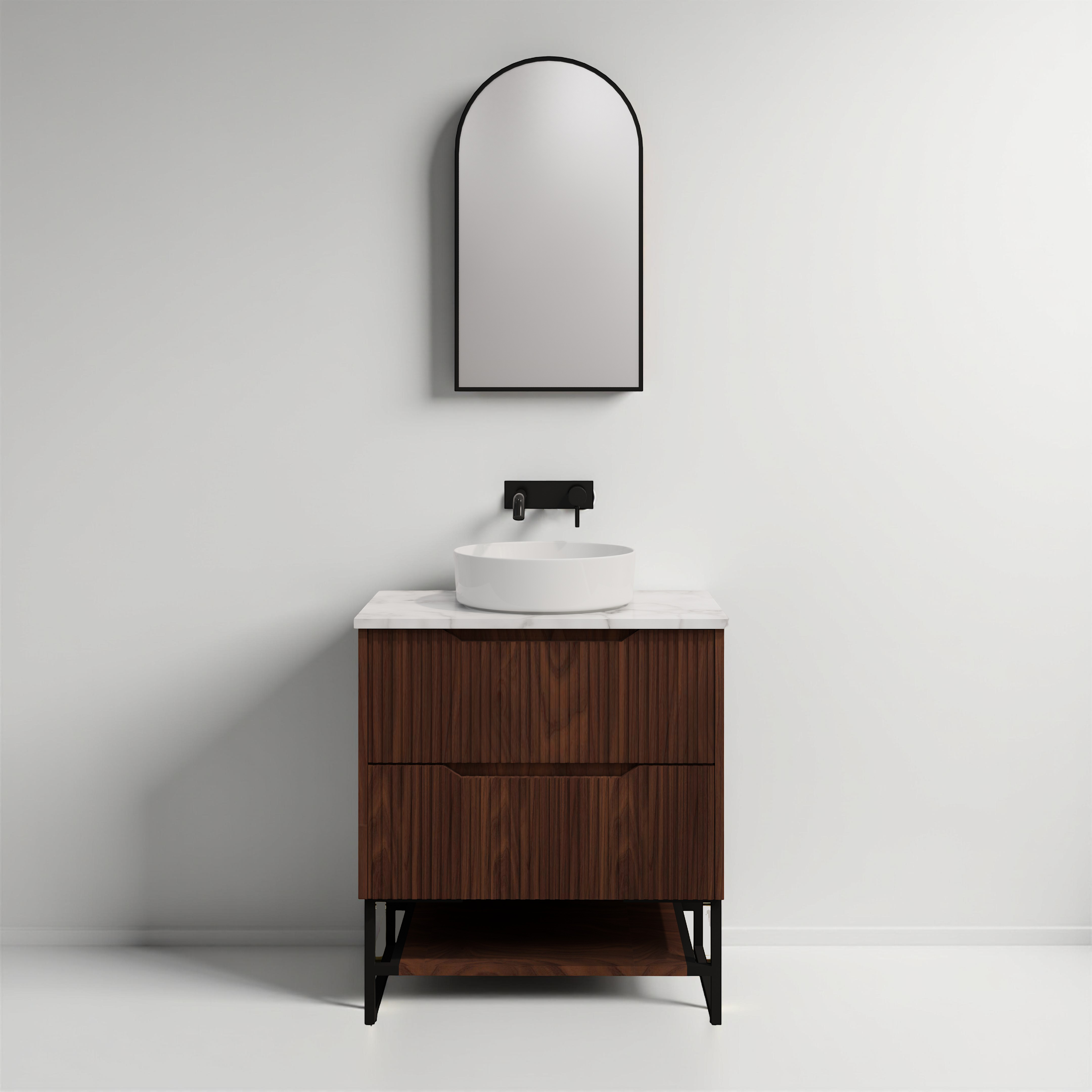 RIVA BALI BROWN OAK 750MM SINGLE BOWL FLOOR STANDING VANITY