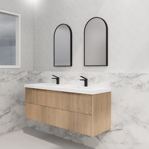 RIVA BALI AMERICAN OAK 1500MM DOUBLE BOWL WALL HUNG VANITY