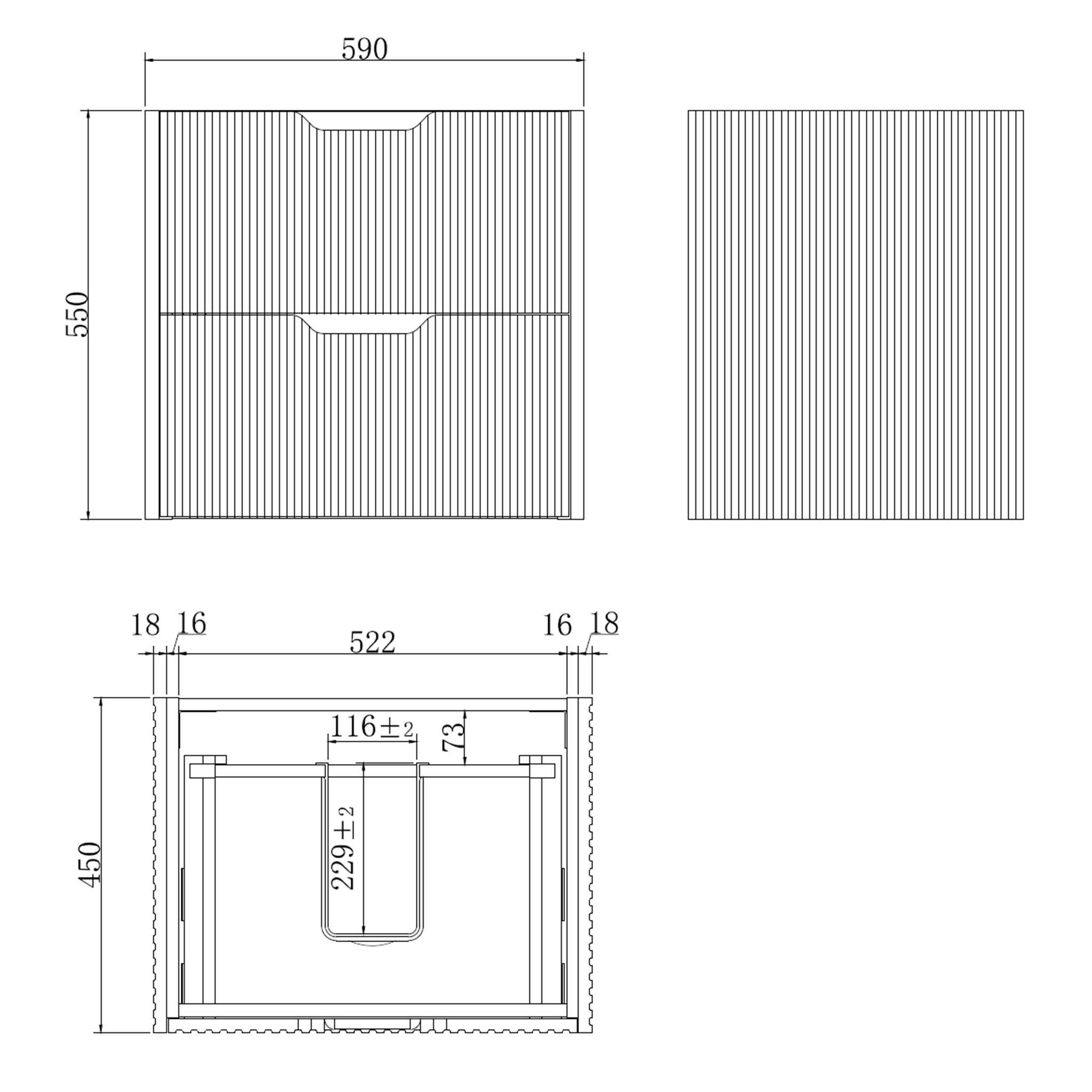 RIVA BALI WHITE OAK 600MM SINGLE BOWL WALL HUNG VANITY